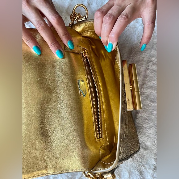 TOM FORD NATALIA MEDIUM PYTHON SHOULDER BAG GOLD (out of stock. Item L0826T-P45) - Picture 4 of 12